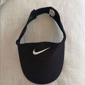 Nike Dry-Fit Black Visor with White Logo